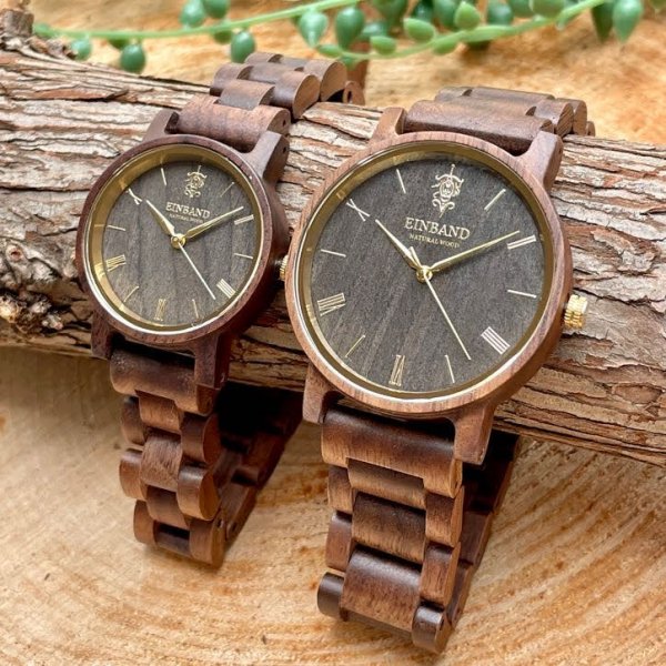 aasfND Reise Walnut & Gold クルミ 木製腕時計 40mm